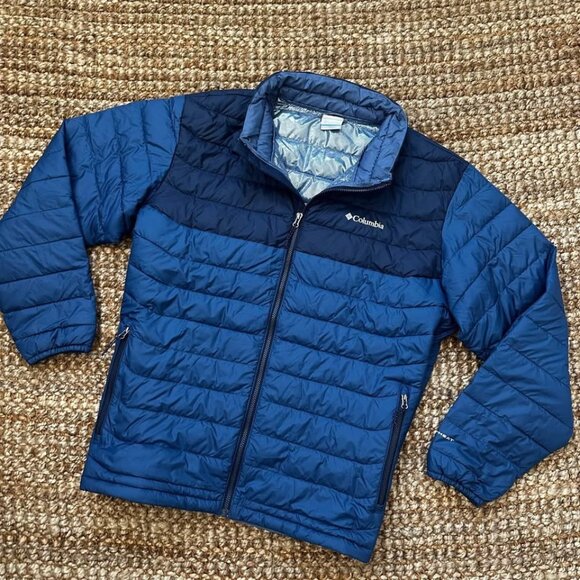 Columbia Men's Powder Lite Puffer Jacket OmniHeat Jacket (XXL - 2XL) Navy Blue - Picture 1 of 8